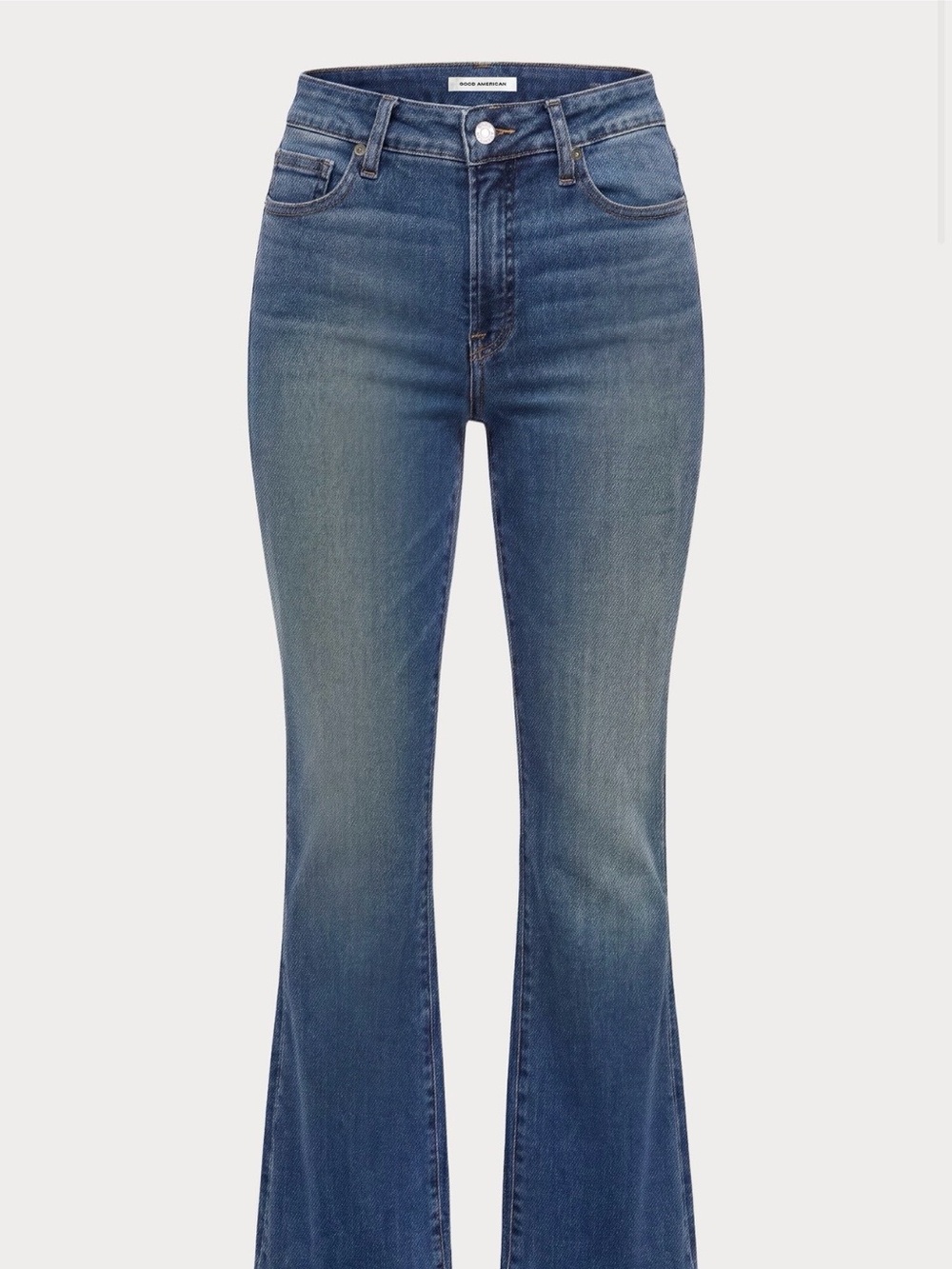 Good American Classic Blue Flare Waist-Defined Women's Jeans
